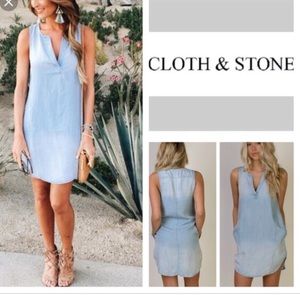 Cloth & stone ombré chambray tunic dress